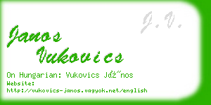 janos vukovics business card